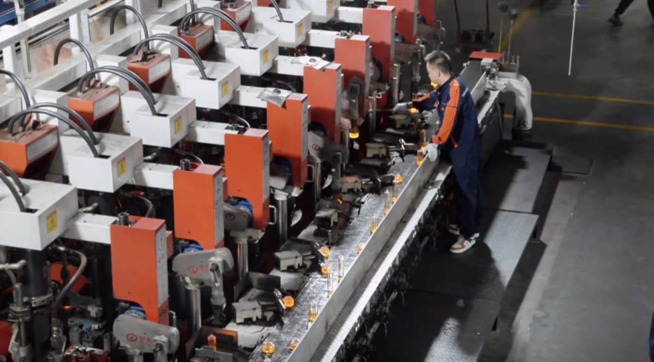 Forming lines inside the Yijing Glass plant in Anhui